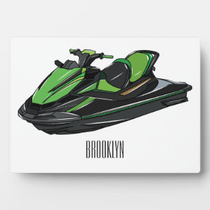 Placa Expositora Ilustracion personalizado de moto acuática