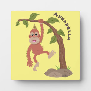 Placa Expositora Ilustracion personalizado de orangután bebé feliz