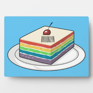 Placa Expositora Ilustracion personalizado de pastel de arcoiris