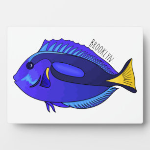Placa Expositora Ilustracion personalizado de pescado tang azul