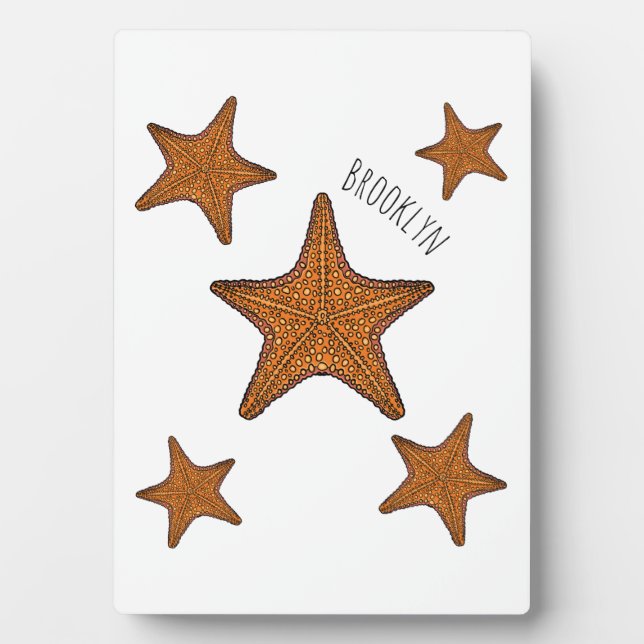 Placa Expositora Ilustracion personalizado de pez estrella (Frente)