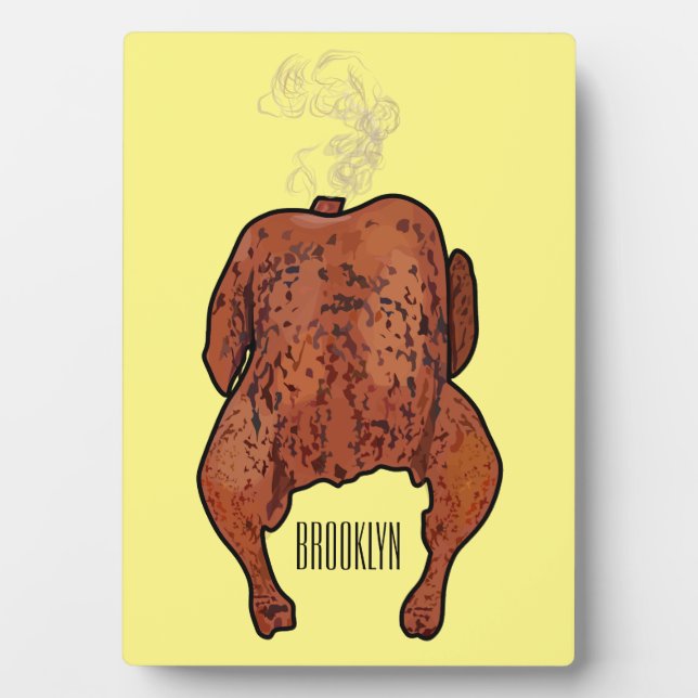 Placa Expositora Ilustracion personalizado de pollo asado (Frente)
