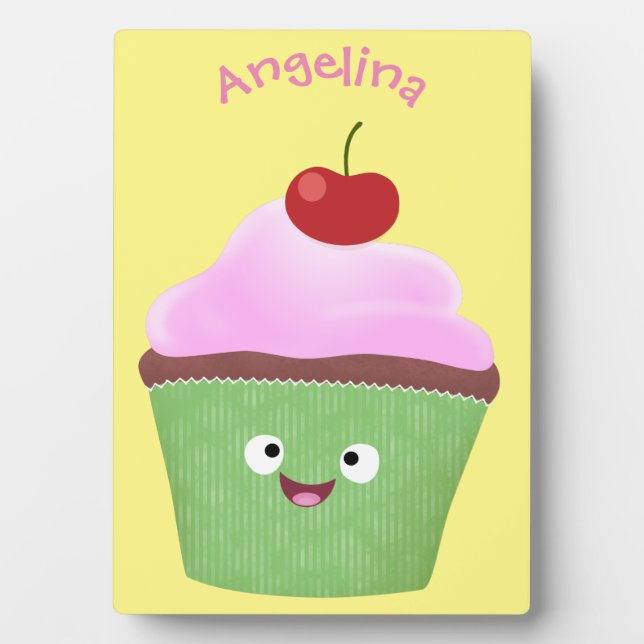 Placa Expositora Ilustracion personalizado de quequitos alegres (Frente)