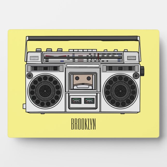 Placa Expositora Ilustracion personalizado de radio (Frente)