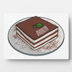 Placa Expositora Ilustracion personalizado de tarta de Tiramisu