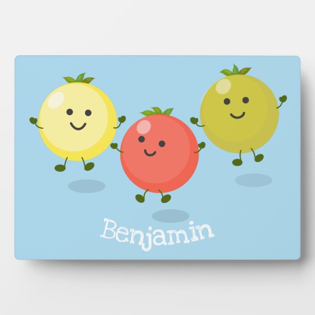 Placa Expositora Ilustracion personalizado de tomates de cerezo (Frente)