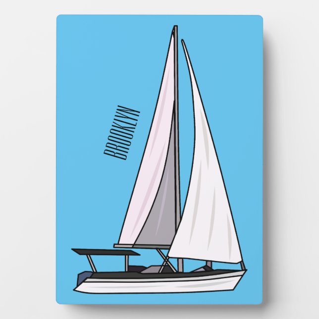 Placa Expositora Ilustracion personalizado de velero (Frente)