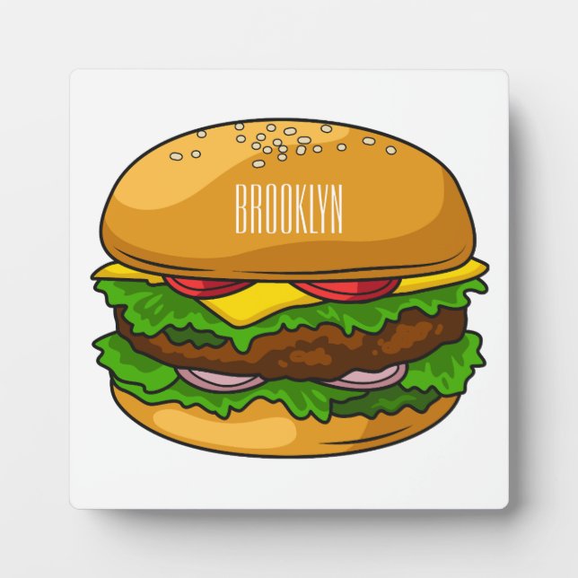 Placa Expositora Ilustracion personalizado Hamburger (Frente)