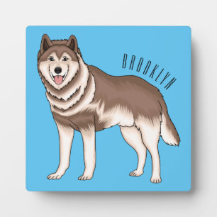 Placa Expositora Ilustracion personalizado husky siberiano