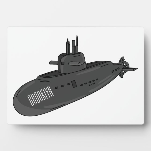 Placa Expositora Ilustracion personalizado submarino (Frente)