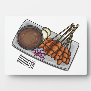 Placa Expositora Ilustracion Satay personalizado