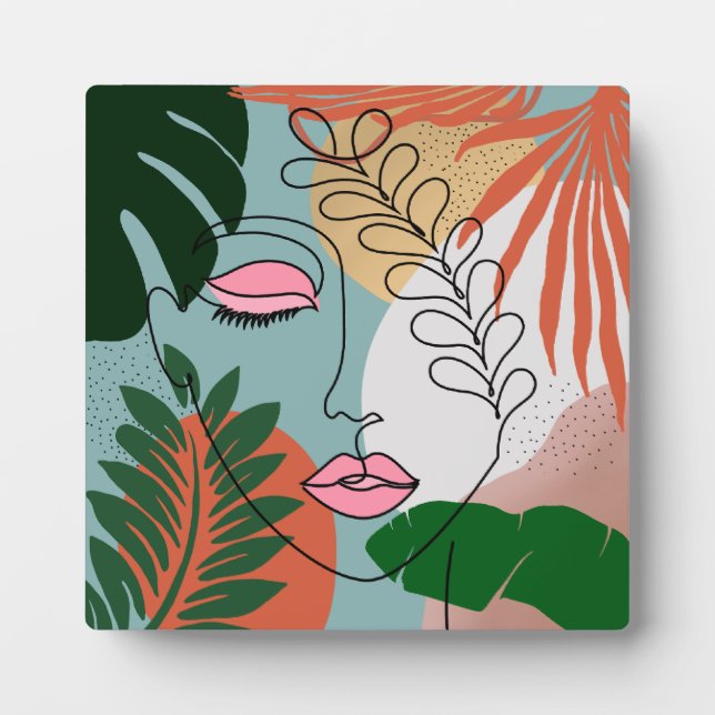 Placa Expositora Ilustracion tropical Boho Natural (Frente)