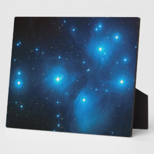 Placa Expositora Imagen celeste del cúmulo estelar Pléyades Aqua Bl
