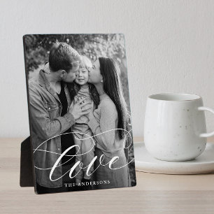 Placa Expositora Imagen de escritura blanca de amor elegante