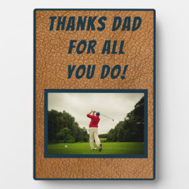 Placa Expositora Imagen de fondo de cuero del Día del Padre y texto