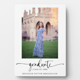 Placa Expositora Imagen de graduación de guión elegante y moderna