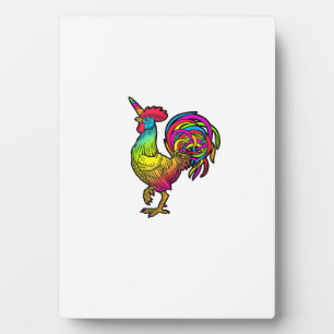 Placa Expositora Imagen divertida de animal de pollo de unicornio d