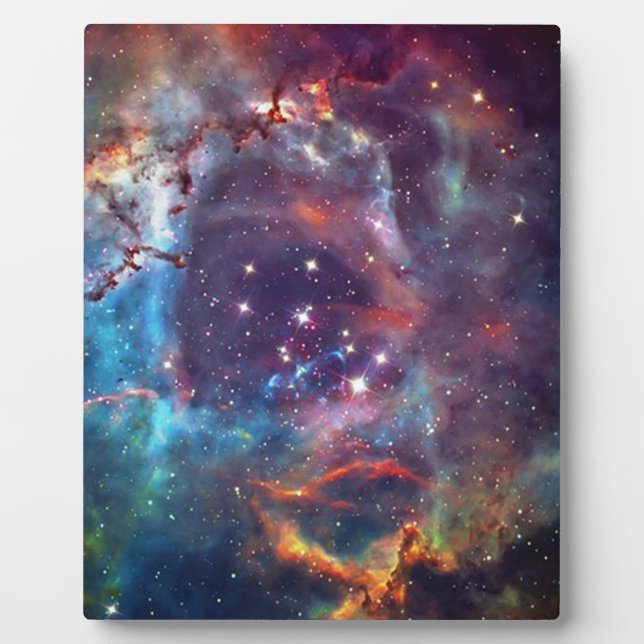 Placa Expositora Imagen espacial de la nebulosa de la galaxia. (Frente)