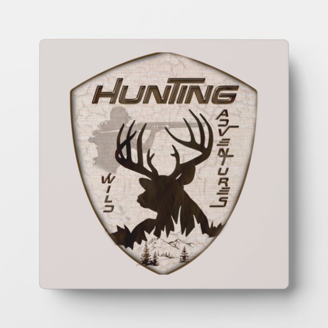 Placa Expositora Impresión acrílica de aventuras de caza (Frente)
