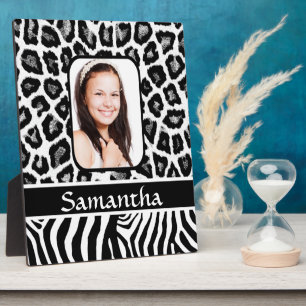 Placa Expositora Impresión de animales en blanco y negro