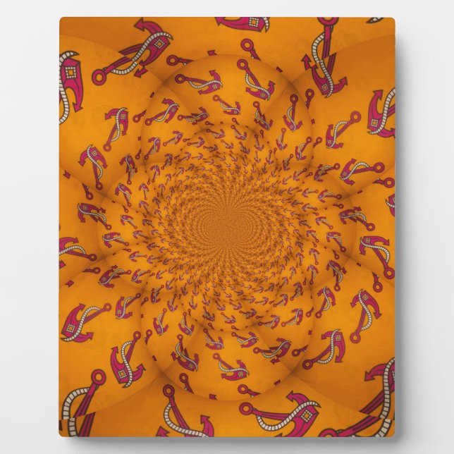 Placa Expositora Impresión de arte de ancla Kaleidoscope (Frente)