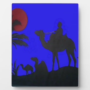 Placa Expositora Impresión de arte de safari en camello con puesta