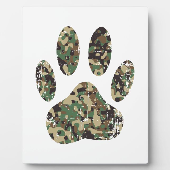 Placa Expositora Impresión de la garra de perro de Camo con problem (Frente)