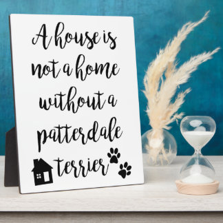 Placa Expositora Impresión de Patterdale Terrier con caballete