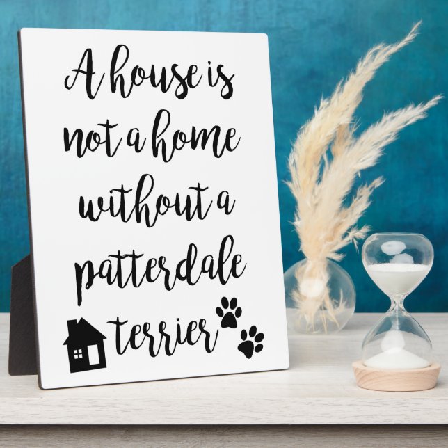 Placa Expositora Impresión de Patterdale Terrier con caballete (Lado)