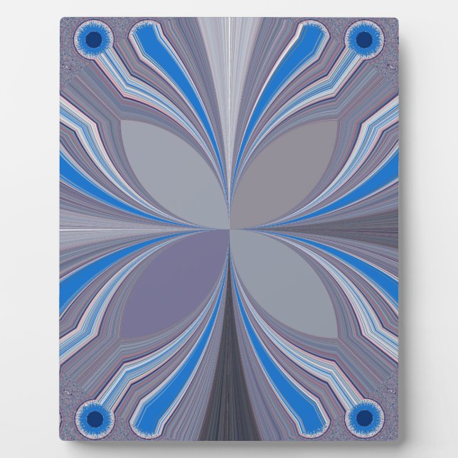 Placa Expositora Impresión de texturas de puntos de polka gris azul (Frente)