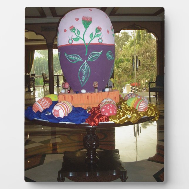 Placa Expositora Impresión decorada de Huevos de Pascua (Frente)