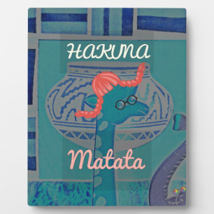 Placa Expositora Impresión divertida de una jirafa africana