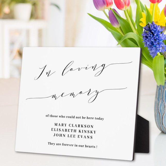 Placa Expositora In loving memory wedding sign Tabletop Plaque (Subido por el creador)