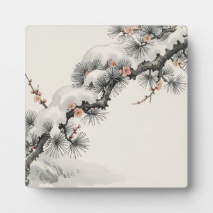 Placa Expositora Incienso Japonés Pino Flor de Ciruelo Invierno