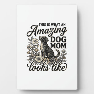 Placa Expositora Increíble diseño floral vintage de mamá de perro_1