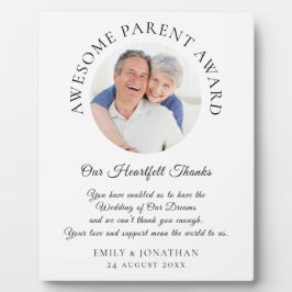 Placa Expositora Increíble Premio Primario Gracias Boda