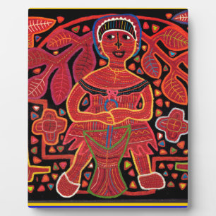 Placa Expositora Indio Kuna en cabaña de cocina - Tribal