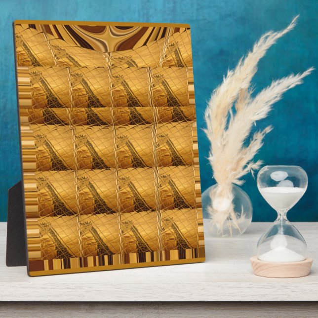 Placa Expositora Infinity Golden Giraffe Animal Motiart Print (Lado)