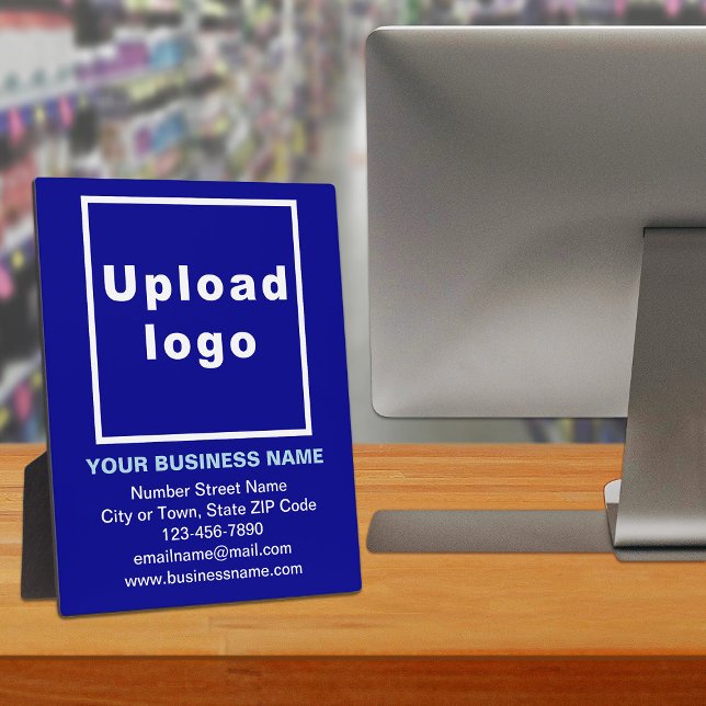 Placa Expositora Información comercial sobre Blue Plaque (Advertise your business. Build brand name awareness. Your business brand on blue plaque.)