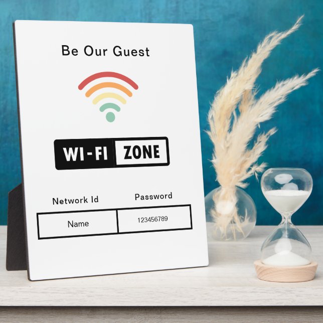 Placa Expositora Información de WIFI de Boda Sé Nuestro Invitado Co (Lado)