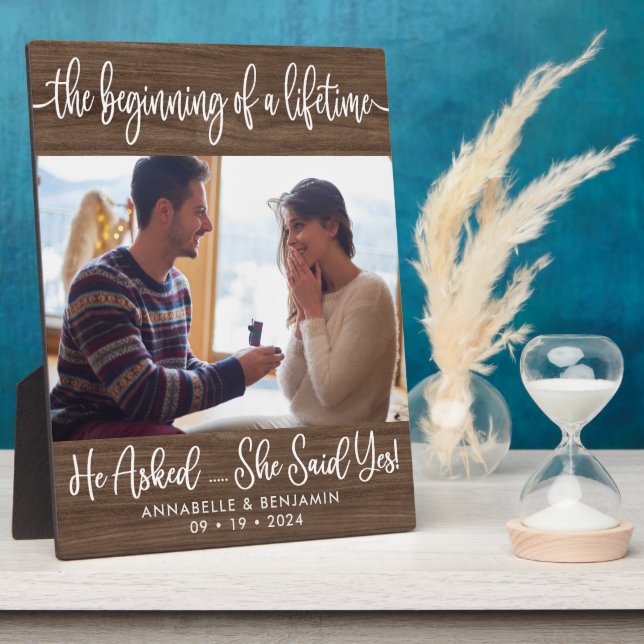 Placa Expositora Inicio De Un Compromiso De Foto De Por Vida (Lado)