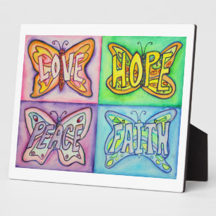 Placa Expositora Inspiradora trama de pintura de mariposa de arte d