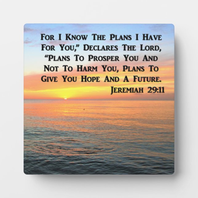 PLACA EXPOSITORA INSPIRING JEREMIAH 29:11 SUNRISE (Frente)