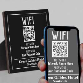 Placa Expositora Instrucciones WiFi con código QR