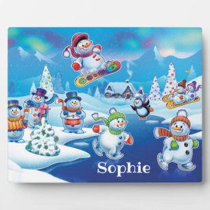 Placa Expositora Invierno de los Snoweather Wonderland plaque y ang