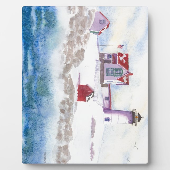 Placa Expositora invierno en el Faro Nubble de Maine (Frente)