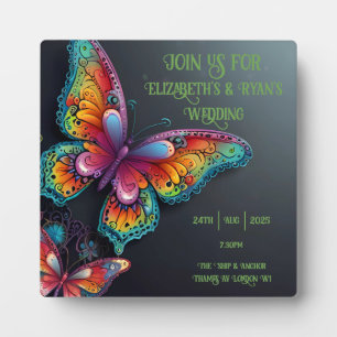 Placa Expositora Invitación a la boda romántica mariposa romántica