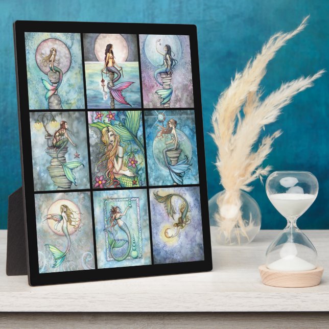 Placa Expositora IPctura de sirena de pie 9 sirenas en una (Lado)