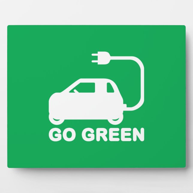 Placa Expositora Ir Verde ~ Conducir autos eléctricos (Frente)
