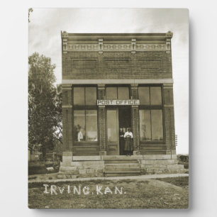 PLACA EXPOSITORA IRVING KANSAS POST OFFICE FOTO MARSHALL COUNTY KS